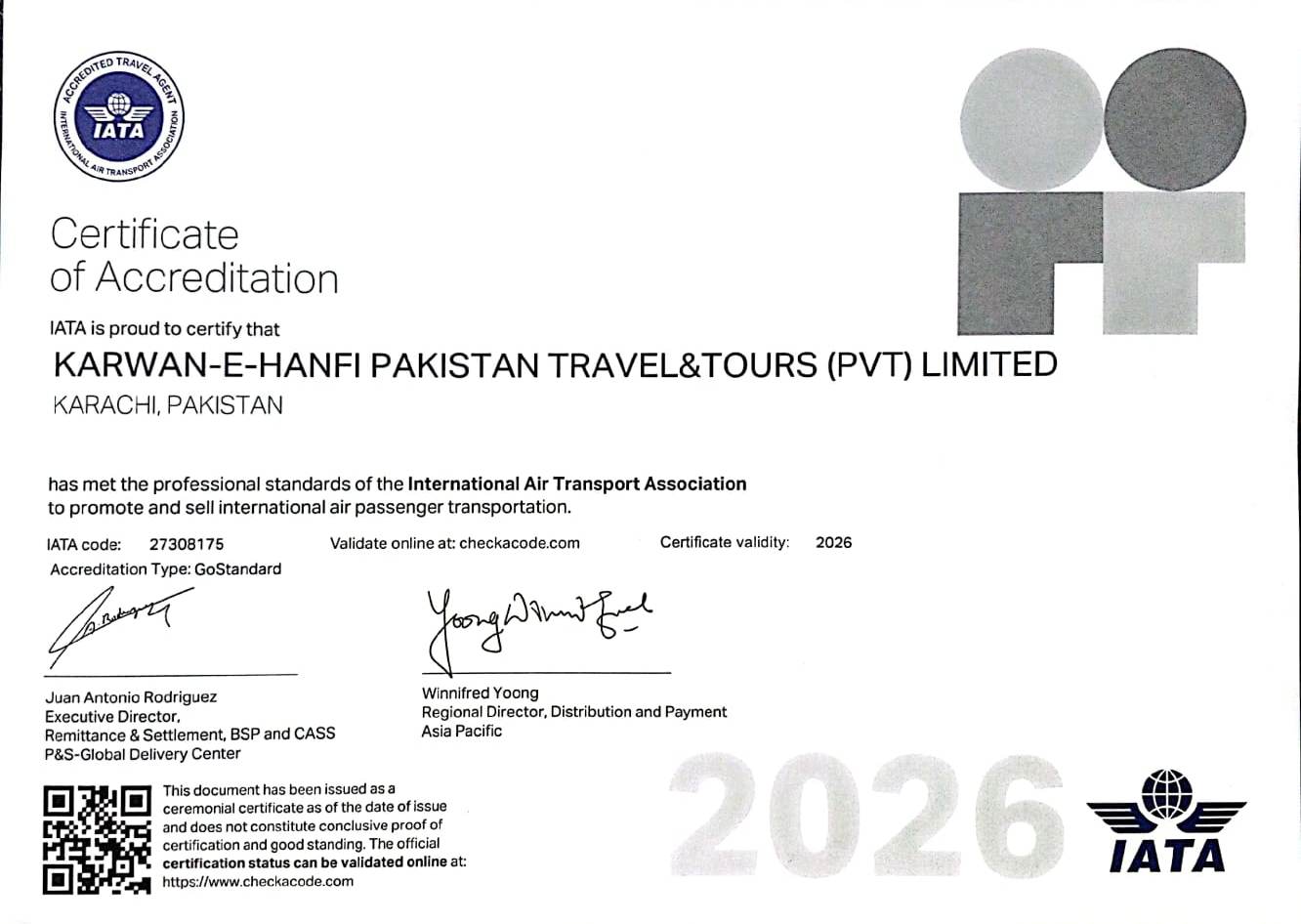 Government Recognition Certificate